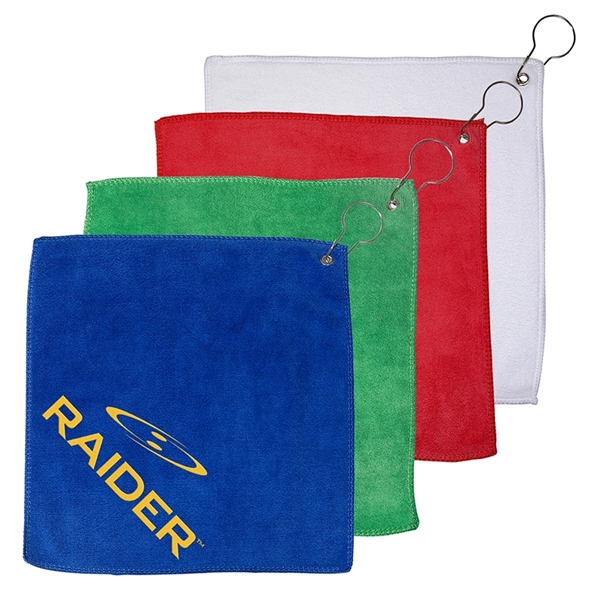 Microfiber Golf Towel with Grommet and Hook - Microfiber Golf Towel with Grommet and Hook - Image 3 of 4