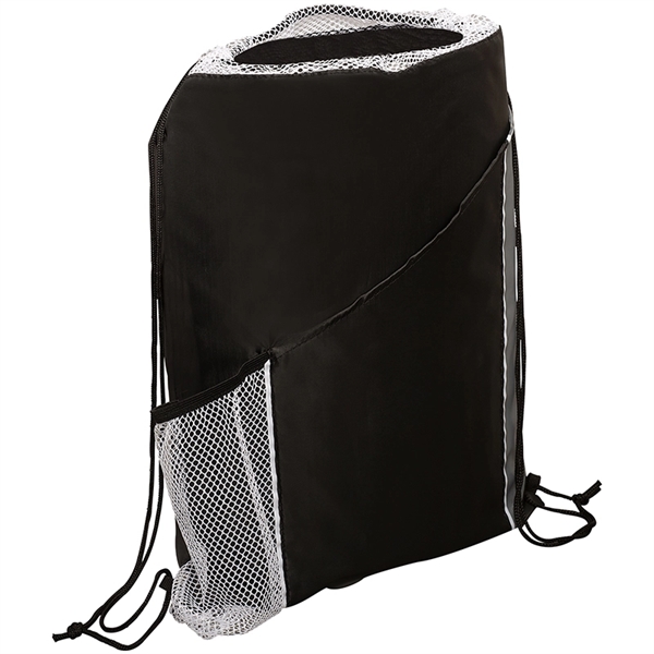 Sprint Angled Drawstring Sports Pack with Pockets - Sprint Angled Drawstring Sports Pack with Pockets - Image 2 of 6