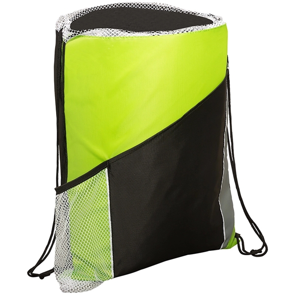 Sprint Angled Drawstring Sports Pack with Pockets - Sprint Angled Drawstring Sports Pack with Pockets - Image 3 of 6