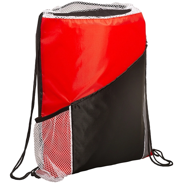 Sprint Angled Drawstring Sports Pack with Pockets - Sprint Angled Drawstring Sports Pack with Pockets - Image 6 of 6