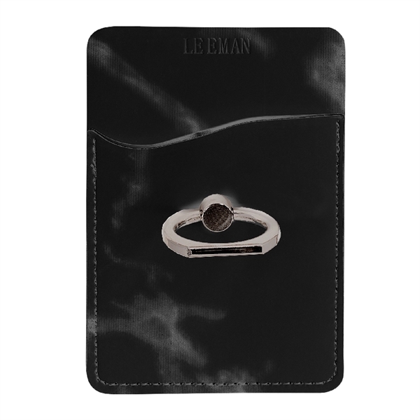 Leeman Marble Card Holder with Metal Ring Phone Stand - Leeman Marble Card Holder with Metal Ring Phone Stand - Image 1 of 3