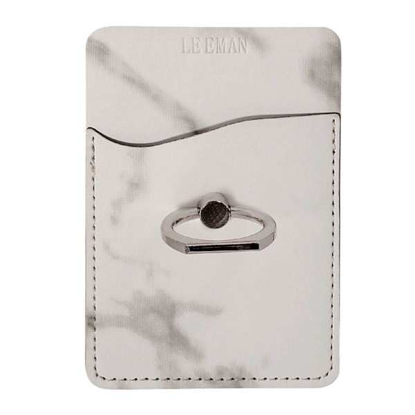 Leeman Marble Card Holder with Metal Ring Phone Stand - Leeman Marble Card Holder with Metal Ring Phone Stand - Image 3 of 3