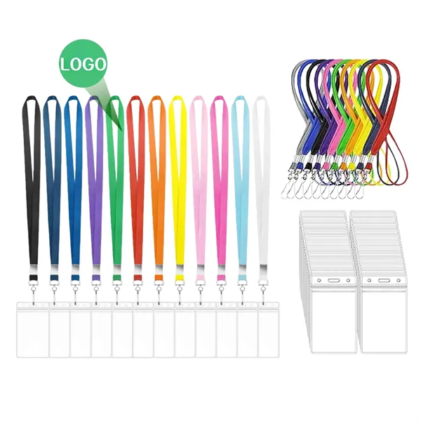 Customized Polyster Work ID Card Holder Lanyard Set - Customized Polyster Work ID Card Holder Lanyard Set - Image 0 of 4