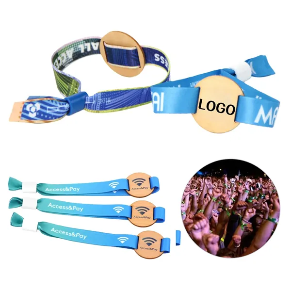 RFID NFC Woven Label Elastic Wristband Identification Card - RFID NFC Woven Label Elastic Wristband Identification Card - Image 0 of 4