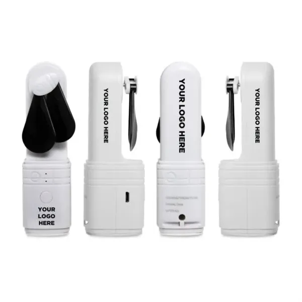 White/Black Rechargeable Fan - White/Black Rechargeable Fan - Image 5 of 6