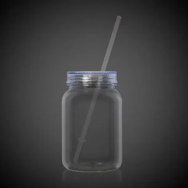 Multi Color LED 20oz Mason Jar with Straw - Multi Color LED 20oz Mason Jar with Straw - Image 4 of 5
