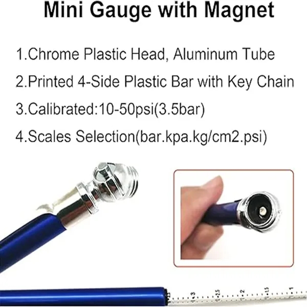 Performance Tool Keychain Tire Pressure Gauge Compact - Performance Tool Keychain Tire Pressure Gauge Compact - Image 2 of 4