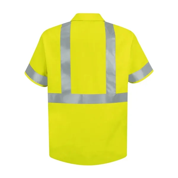 Red Kap Men's High Visibility Safety Short Sleeve Work Shirt - Red Kap Men's High Visibility Safety Short Sleeve Work Shirt - Image 4 of 8
