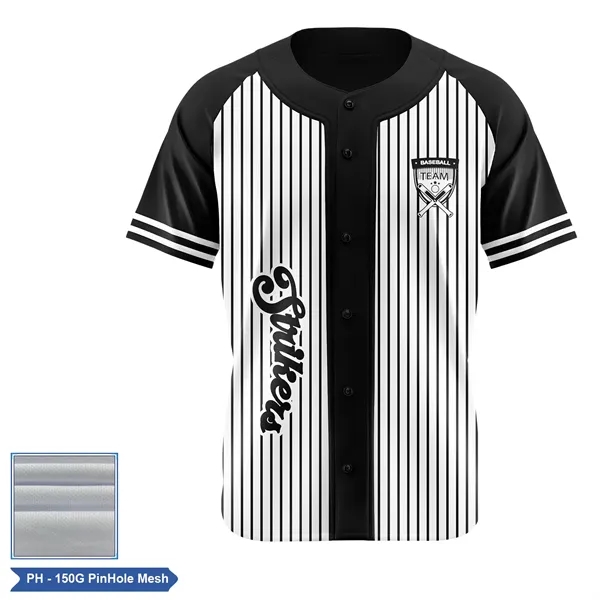 Men's & Kids Sublimation Pinhole Full-Button Baseball Jersey - Men's & Kids Sublimation Pinhole Full-Button Baseball Jersey - Image 1 of 4