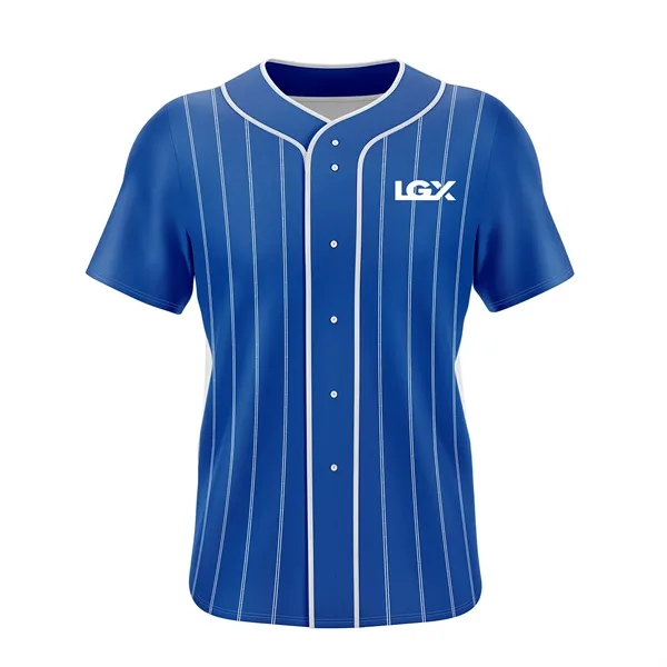 Men's & Kids Sublimation Pinhole Full-Button Baseball Jersey - Men's & Kids Sublimation Pinhole Full-Button Baseball Jersey - Image 3 of 4