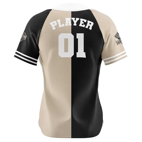 Women's Sublimation Pinhole Mesh Full-Button Baseball Jersey - Women's Sublimation Pinhole Mesh Full-Button Baseball Jersey - Image 2 of 4