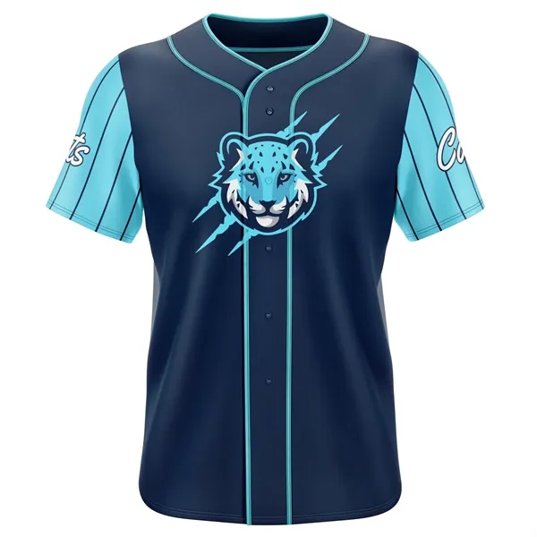 Women's Sublimation Pinhole Mesh Full-Button Baseball Jersey - Women's Sublimation Pinhole Mesh Full-Button Baseball Jersey - Image 3 of 4