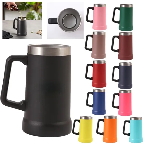 Beer Stein Stainless Steel Coffee Mug Tumbler Thermal Vacuum - Beer Stein Stainless Steel Coffee Mug Tumbler Thermal Vacuum - Image 0 of 4