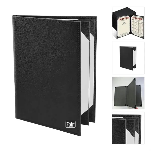 6 Views PU Leather Dinner Menu Cover Fit for 8.5" x 11"