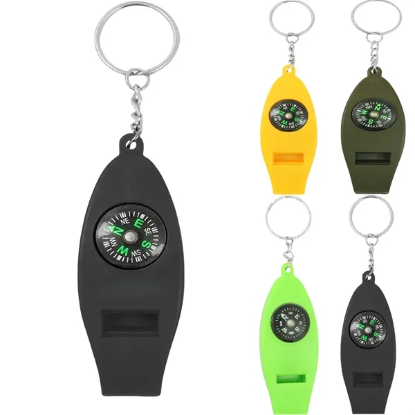 Multifunctional Whistle Compass With Key Chain - Multifunctional Whistle Compass With Key Chain - Image 0 of 4