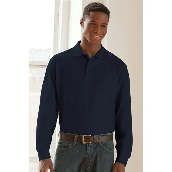 Long Sleeve Soft-Blend Double-Tuck Pique Polo - Long Sleeve Soft-Blend Double-Tuck Pique Polo - Image 15 of 41