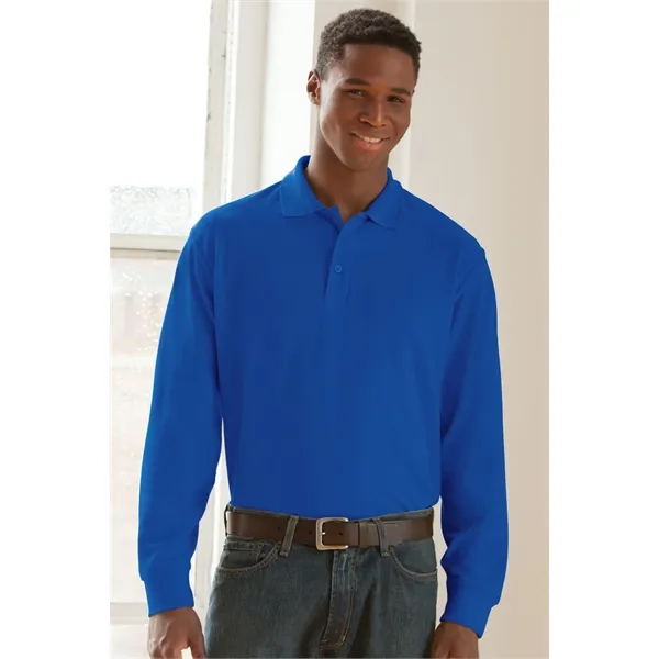 Long Sleeve Soft-Blend Double-Tuck Pique Polo - Long Sleeve Soft-Blend Double-Tuck Pique Polo - Image 29 of 41