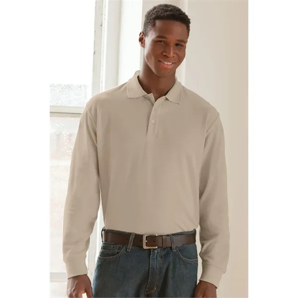Long Sleeve Soft-Blend Double-Tuck Pique Polo - Long Sleeve Soft-Blend Double-Tuck Pique Polo - Image 36 of 41