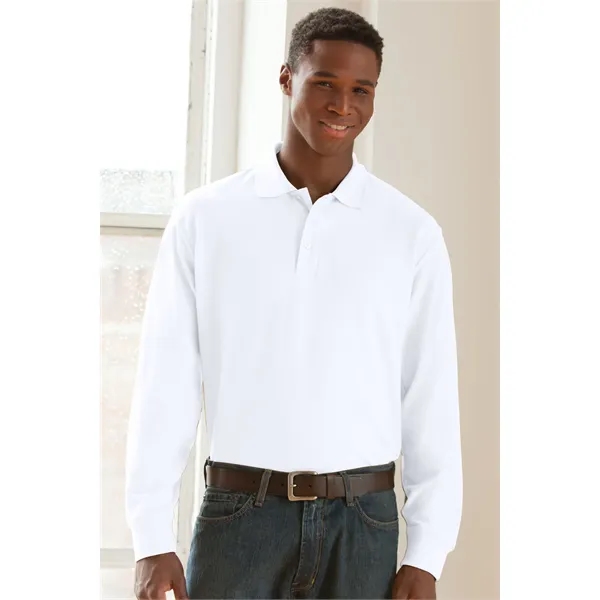 Long Sleeve Soft-Blend Double-Tuck Pique Polo - Long Sleeve Soft-Blend Double-Tuck Pique Polo - Image 41 of 41