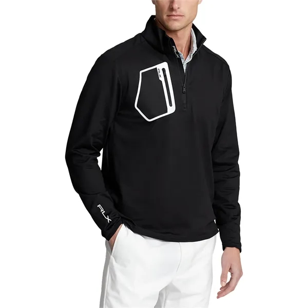 Brushed Back Tech Jersey  1/4 Zip With Reflective Pocket - Brushed Back Tech Jersey  1/4 Zip With Reflective Pocket - Image 4 of 5