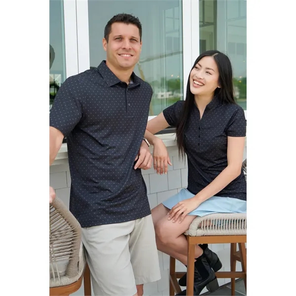 Women's Greg Norman Micro Pique Spinner Print Polo - Women's Greg Norman Micro Pique Spinner Print Polo - Image 5 of 7