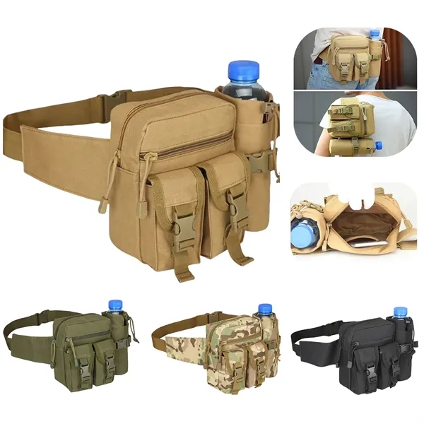 Waist Bag Military Fanny Waterproof with Water Bottle Holder - Waist Bag Military Fanny Waterproof with Water Bottle Holder - Image 0 of 4