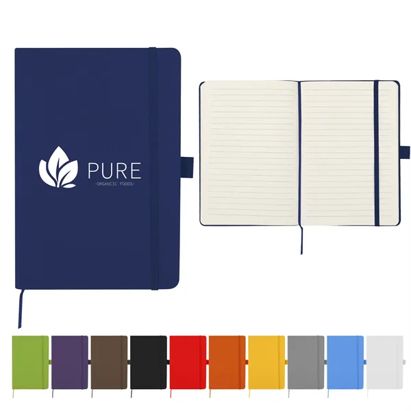 A5 Pu Journal Notebook W/ Elastic Band & Pen Loop - A5 Pu Journal Notebook W/ Elastic Band & Pen Loop - Image 0 of 4