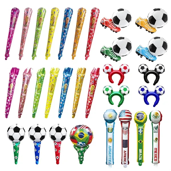 Soccer Fan Cheering Party Pack - Inflatables & Headbands - Soccer Fan Cheering Party Pack - Inflatables & Headbands - Image 0 of 4