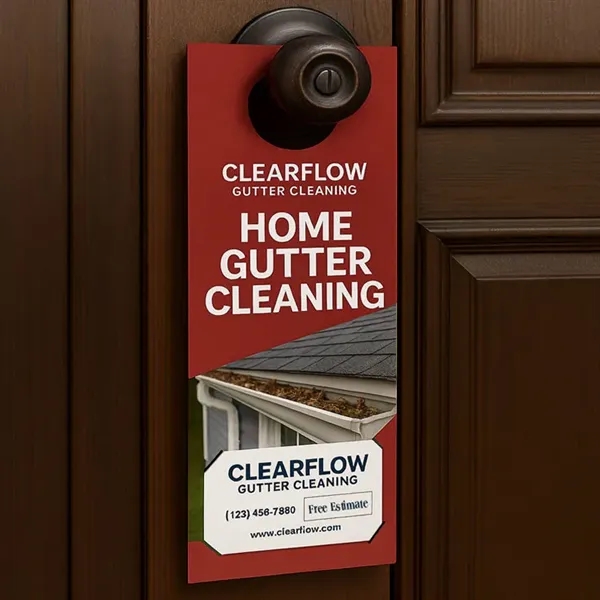 10.5" X 4.25" Door Hanger With Slits For Business Card - 10.5" X 4.25" Door Hanger With Slits For Business Card - Image 0 of 1