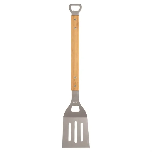 19 1/4" Bamboo BBQ Spatula w/ Bottle Opener - 19 1/4" Bamboo BBQ Spatula w/ Bottle Opener - Image 1 of 1