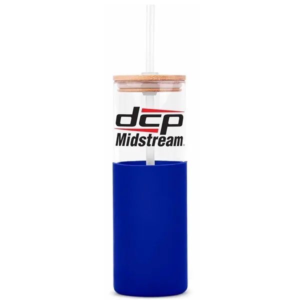18oz. Glass Tumbler with Bamboo Lid, Straw & Silicone Sleeve - 18oz. Glass Tumbler with Bamboo Lid, Straw & Silicone Sleeve - Image 8 of 9