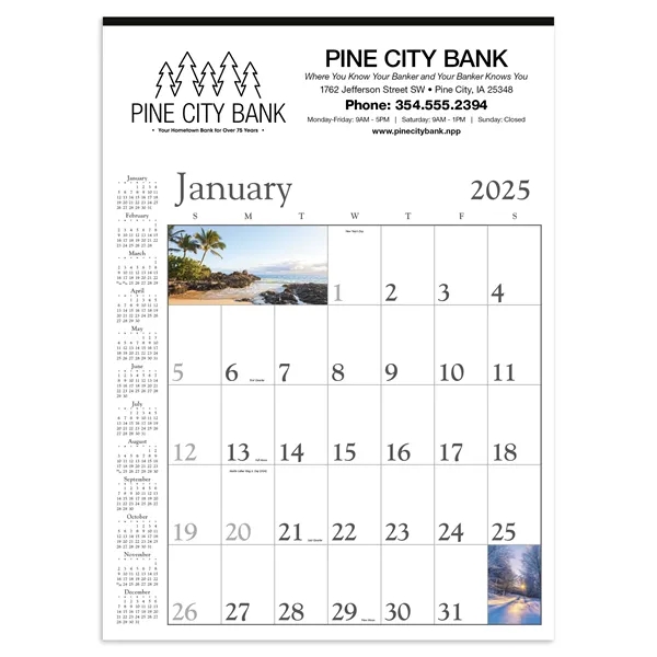 Triumph® Calendars Decorator Memo (White) Calendar