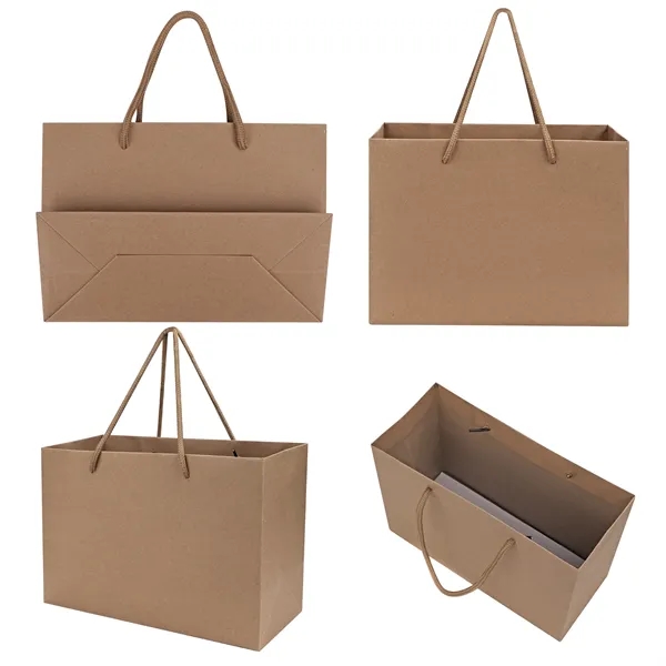 Kraft Paper Euro Shopping Tote Bag With Rope Handle - Kraft Paper Euro Shopping Tote Bag With Rope Handle - Image 2 of 4