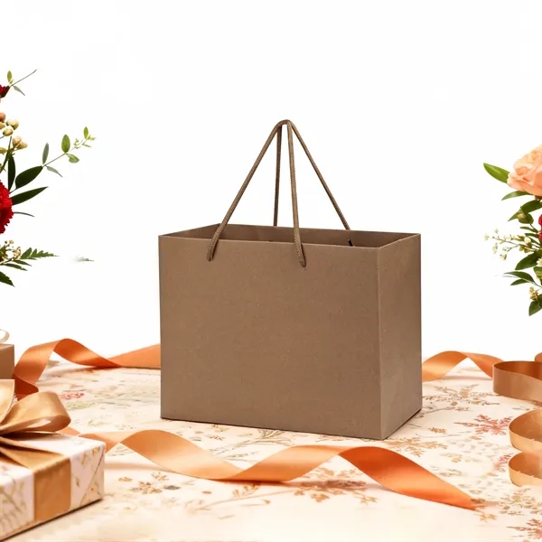 Kraft Paper Euro Shopping Tote Bag With Rope Handle - Kraft Paper Euro Shopping Tote Bag With Rope Handle - Image 4 of 4