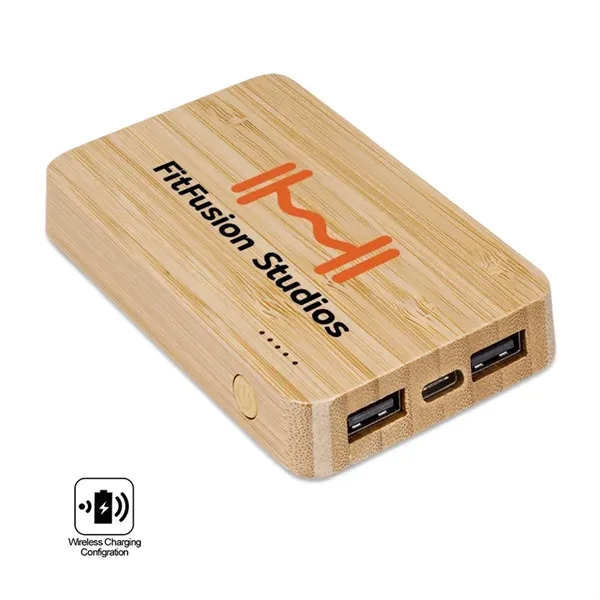 Eco Green Bamboo Wireless Power Bank 5000 - Eco Green Bamboo Wireless Power Bank 5000 - Image 0 of 4