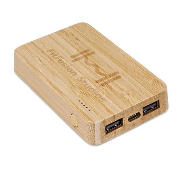 Eco Green Bamboo Wireless Power Bank 5000 - Eco Green Bamboo Wireless Power Bank 5000 - Image 1 of 4