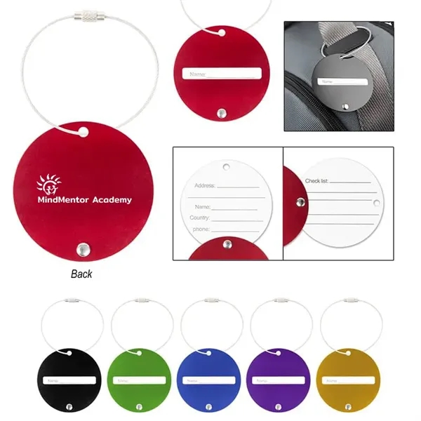 Round Aluminum Luggage Tag - Round Aluminum Luggage Tag - Image 0 of 2