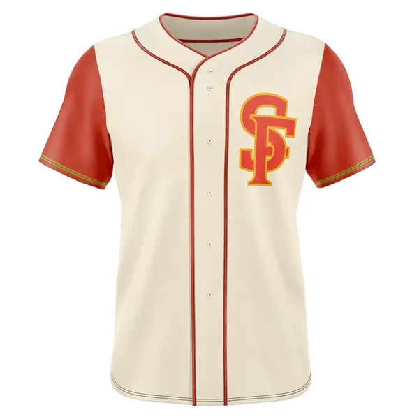 Men's & Kids' Sublimation 200G Full-Button Baseball Jersey - Men's & Kids' Sublimation 200G Full-Button Baseball Jersey - Image 2 of 9