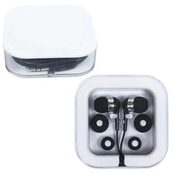 White Earbuds - Square Case - White Earbuds - Square Case - Image 1 of 6