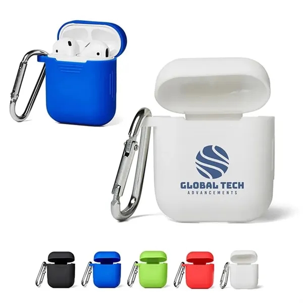 Silicone Earbud Case with Carabiner - Silicone Earbud Case with Carabiner - Image 0 of 5