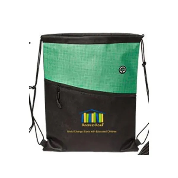 Two-Toned Drawstring Knapsack - Two-Toned Drawstring Knapsack - Image 2 of 6
