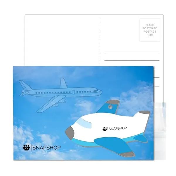 Post Card With Full-Color Blue Plane Luggage Tag - Post Card With Full-Color Blue Plane Luggage Tag - Image 0 of 1
