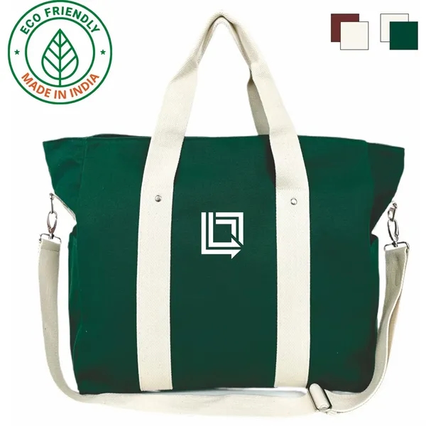 Heavy Duty 20 oz Canvas Travel Duffel Bag Weekender Green - Heavy Duty 20 oz Canvas Travel Duffel Bag Weekender Green - Image 0 of 8