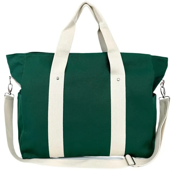Heavy Duty 20 oz Canvas Travel Duffel Bag Weekender Green - Heavy Duty 20 oz Canvas Travel Duffel Bag Weekender Green - Image 2 of 8