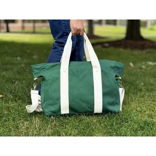 Heavy Duty 20 oz Canvas Travel Duffel Bag Weekender Green - Heavy Duty 20 oz Canvas Travel Duffel Bag Weekender Green - Image 8 of 8
