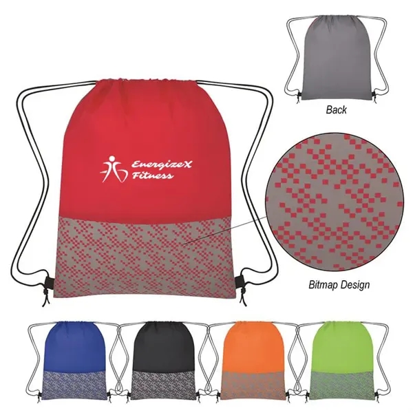 Bitmap Drawstring Backpack - Bitmap Drawstring Backpack - Image 0 of 6