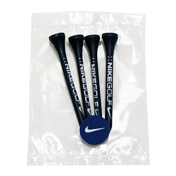 Golf Tee Poly Packet with 4 Tees & 1 Ball Marker - Golf Tee Poly Packet with 4 Tees & 1 Ball Marker - Image 0 of 0