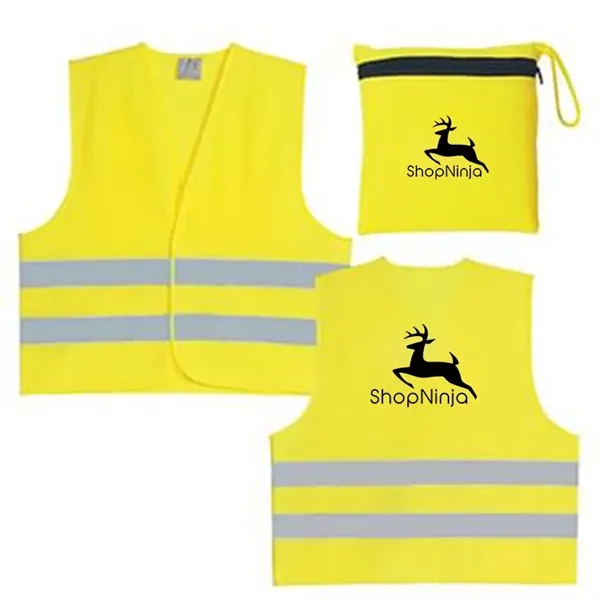 Reflective Safety Vest with Pouch - Reflective Safety Vest with Pouch - Image 2 of 4
