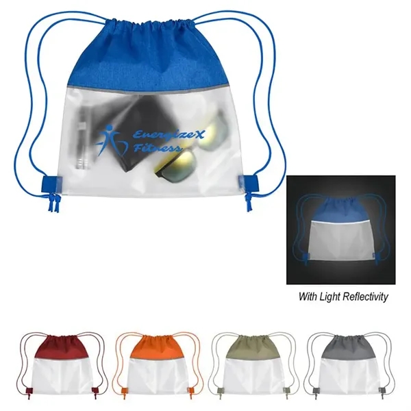 Reflective Heathered Frost Drawstring Bag - Reflective Heathered Frost Drawstring Bag - Image 0 of 5