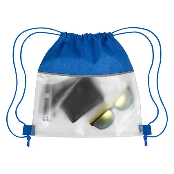 Reflective Heathered Frost Drawstring Bag - Reflective Heathered Frost Drawstring Bag - Image 3 of 5